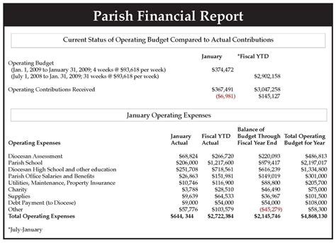 monthly financial report sample